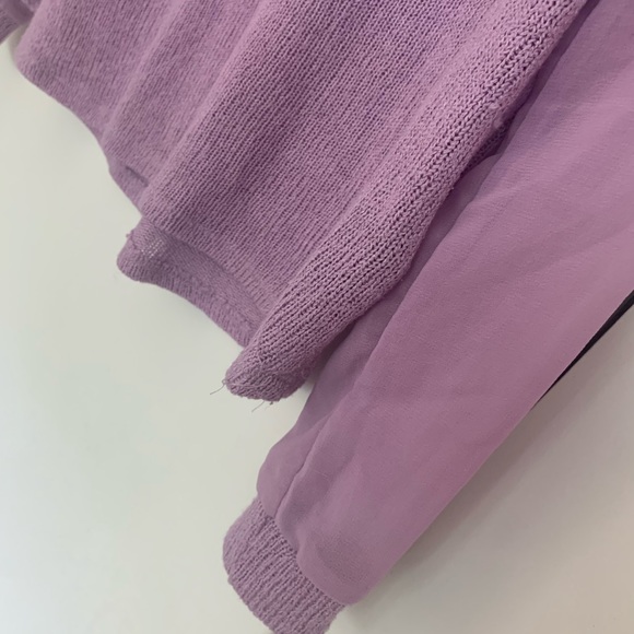 Sparkle & Fade Purple Knit Top With Sheer Sleeves - Picture 9 of 15